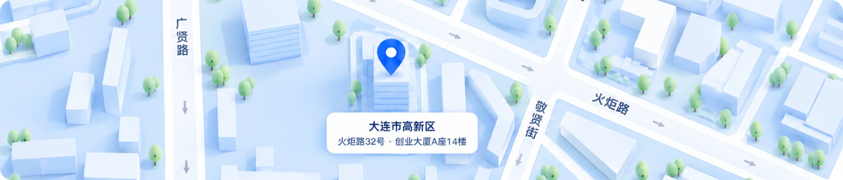公司位置地图，大连市高新区创业大厦A座14层